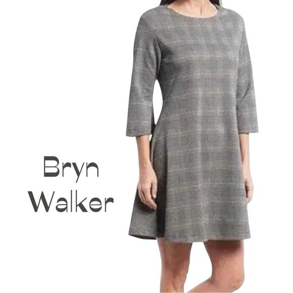 Bryn Walker Black Yellow Plaid IRYS Academia OfficeCore Dress NWT Size M - Picture 1 of 13